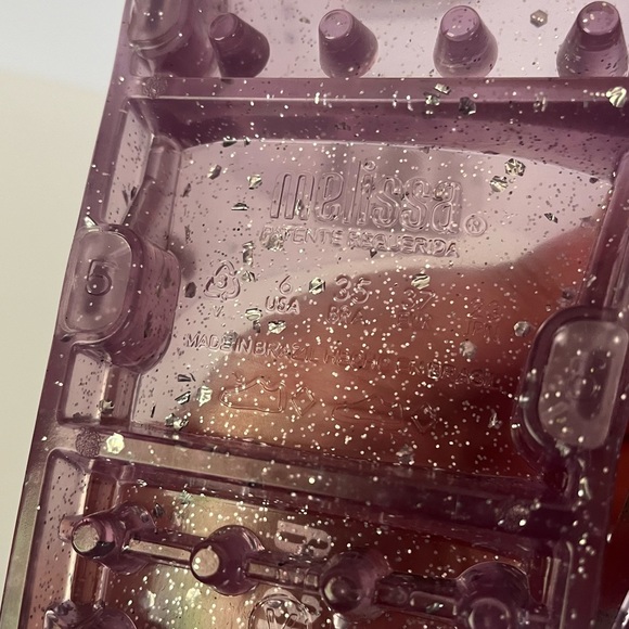 Melissa Jelly Glitter Sandals In Lilac Purple Size 6 - Picture 7 of 8